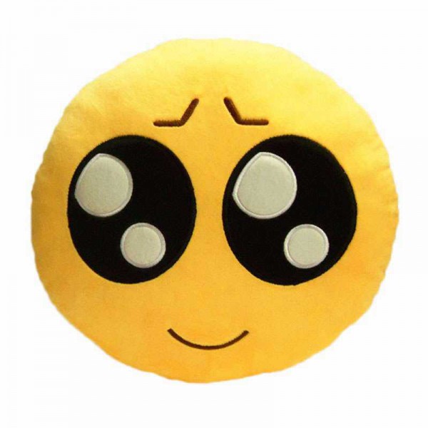 Soft Smiley Emoticon Yellow Round Cushion Pillow Stuffed Plush Toy Doll (Sympathy Gainer)